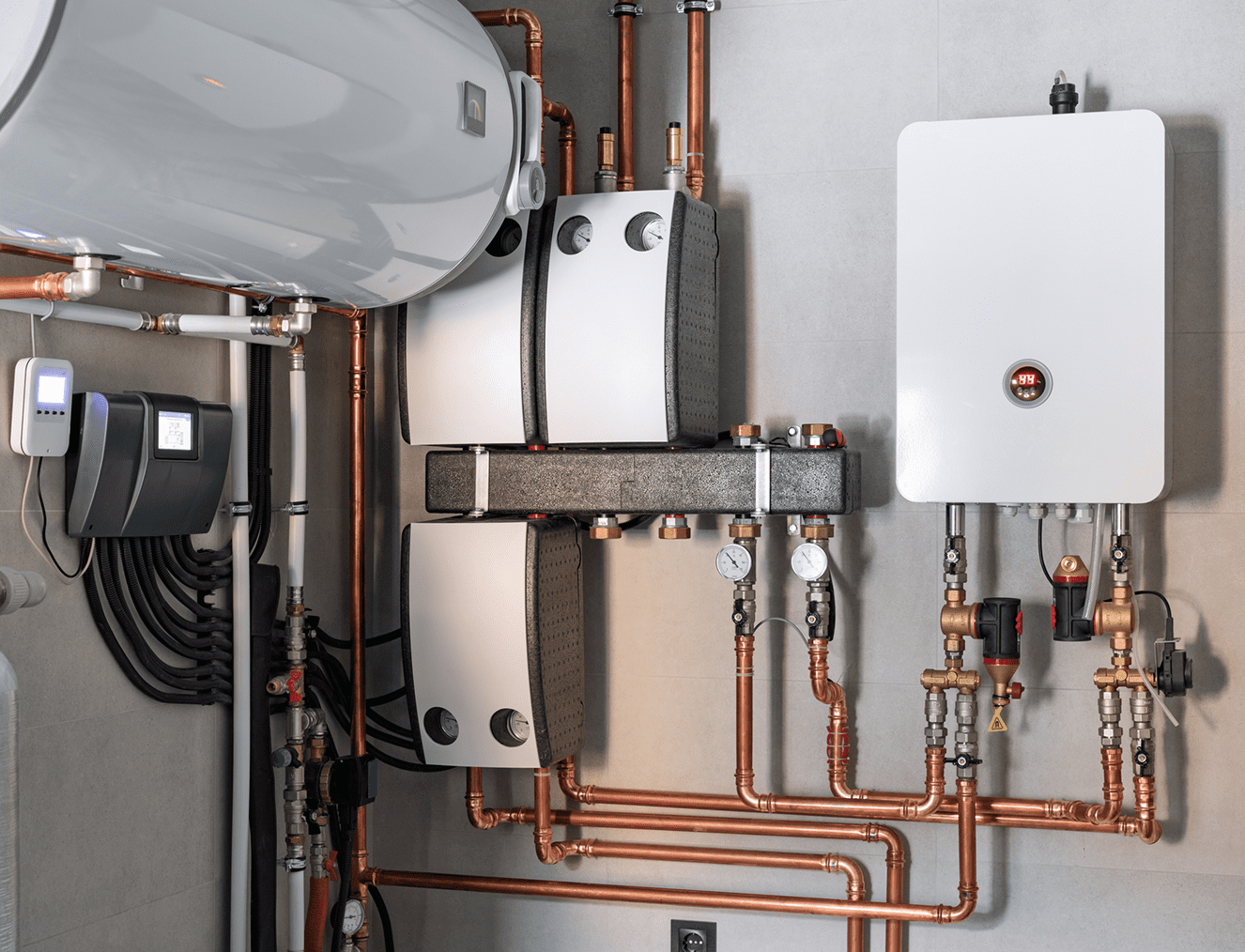 Modern heating system installation