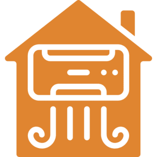 Air conditioning in house icon