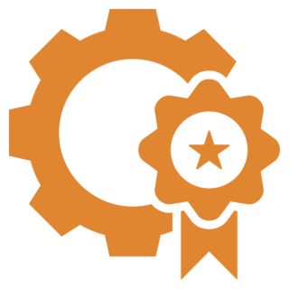 Gear and ribbon icon
